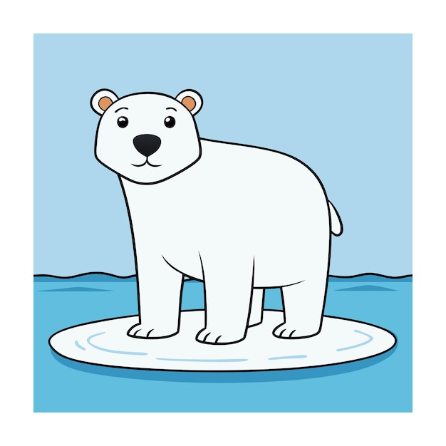 Vector polar bear animals vector on white background