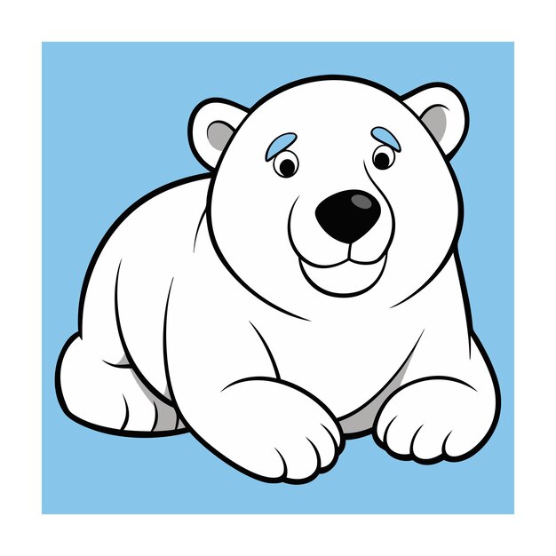 Vector polar bear animals vector on white background