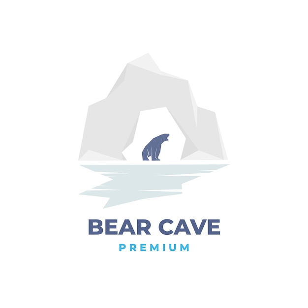 Polar Bear Cave Vector Illustration Logo