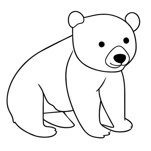 Vector polar bear coloring pages sketch coloring page vector illustration line art