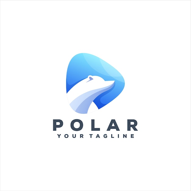 Polar bear gradient logo design