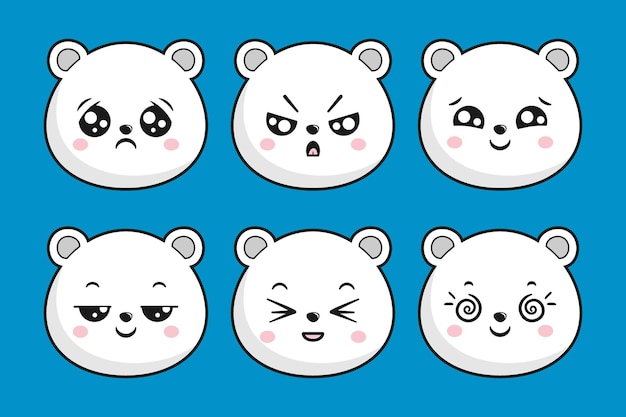 Polar Bear Head Face Emoji Sticker Part 5