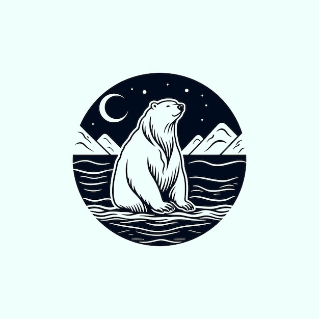 Polar bear logo illustration design for your company or business