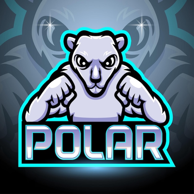 Polar bear mascot esport logo design