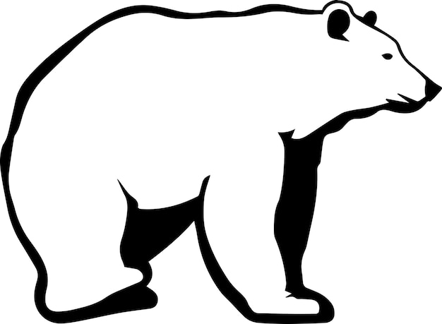 Polar bear vector silhouette illustration