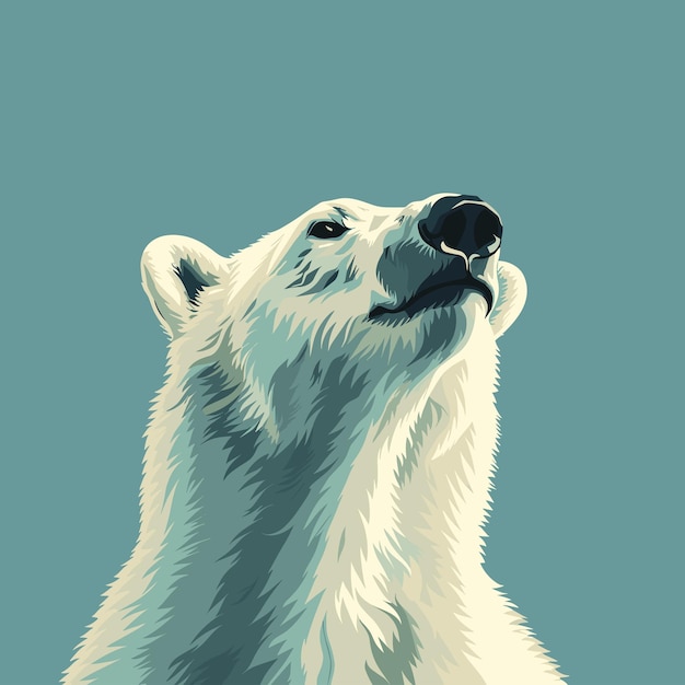 Vector a polar bear with a nose that says  polar bear