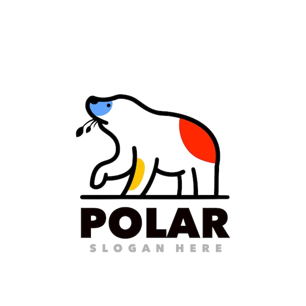 Polar line art abstrac logo