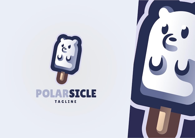 Polarsicle icecream Graphic logo design vector