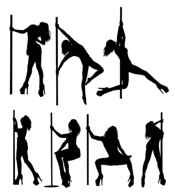 pole danceing female action silhouette