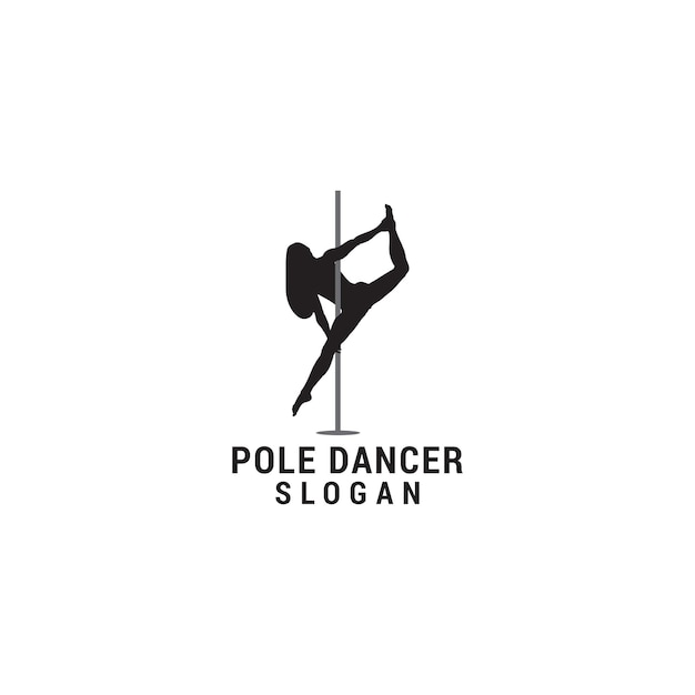 Pole dancer logo icon design template premium vector