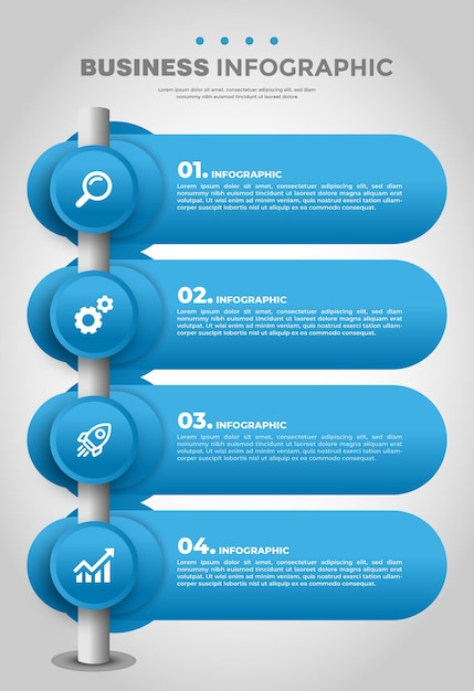 Pole step business infographic concept