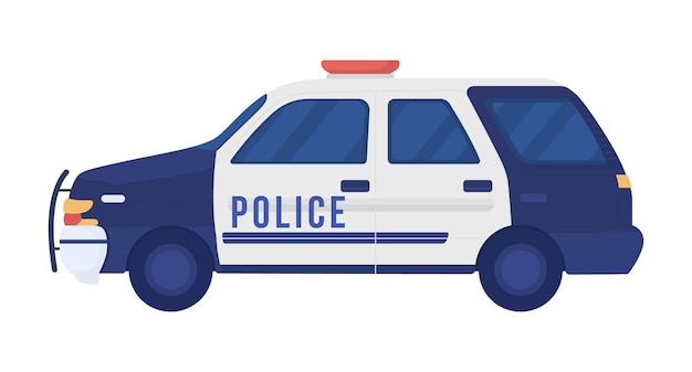 Police car semi flat color vector object