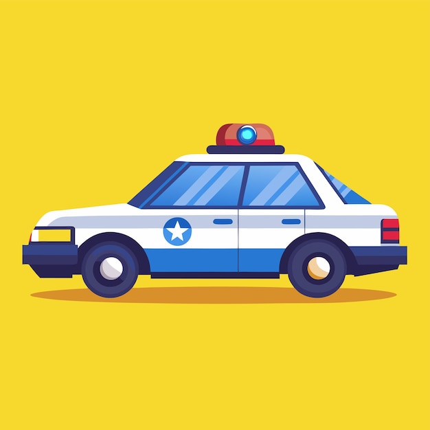 Vector police car side view vector design white background