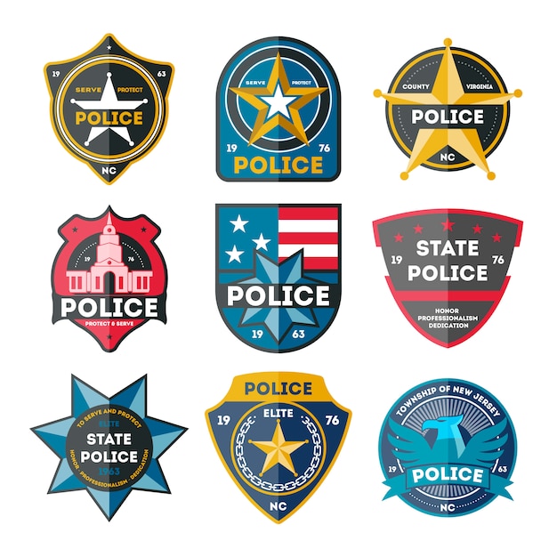 Police department badge set