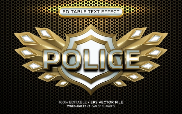 Police Game Badge with Editable 3D Text Effect