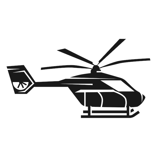 Police helicopter icon Simple illustration of police helicopter vector icon for web design isolated on white background