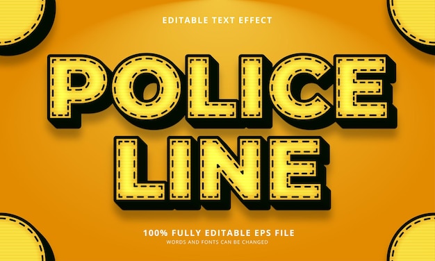 Police line text style editable text effect