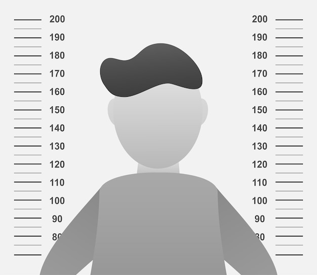 Police lineup or mugshot silhouette of anonymous Vector stock illustration