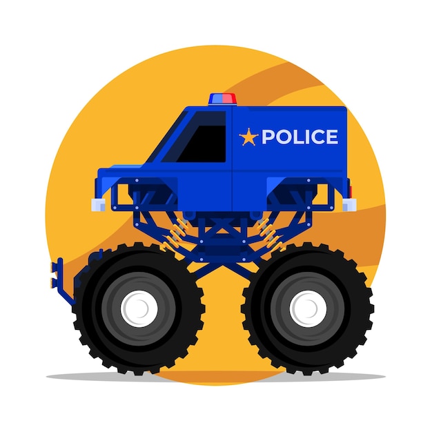 A police monster box truck from the rescue team to logistics