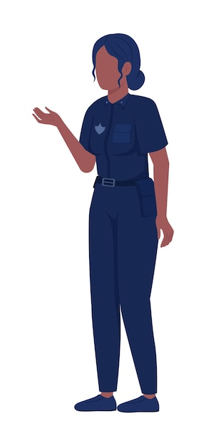 Police officer semi flat color vector character