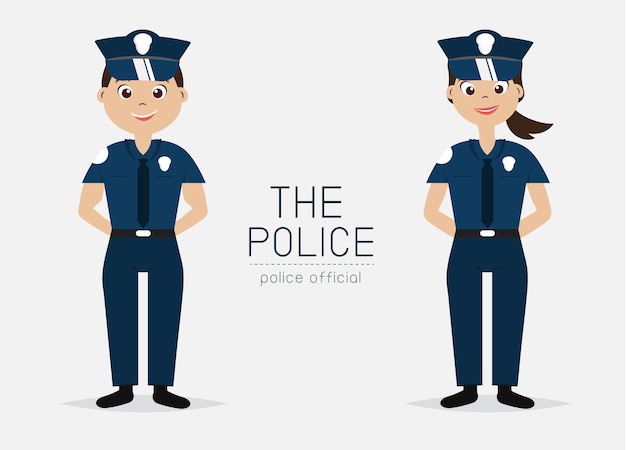 Police Officer with Uniform Cartoon Character design