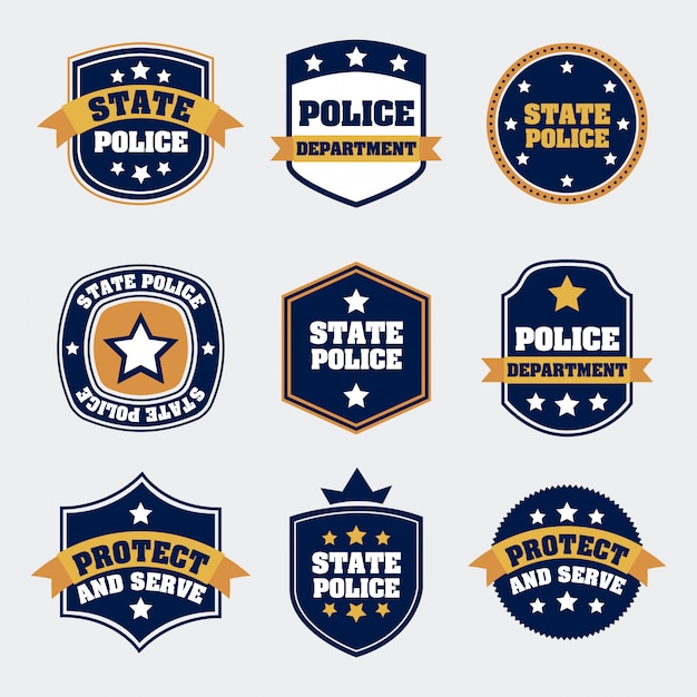 police seals over white background vector illustration