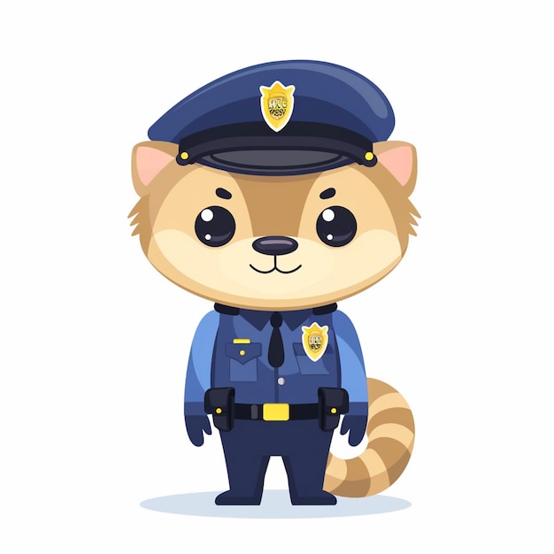 Vector police vector illustration officer policeman cop law security uniform patrol enforcement