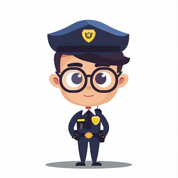 Vector police vector illustration officer policeman cop law security uniform patrol enforcement