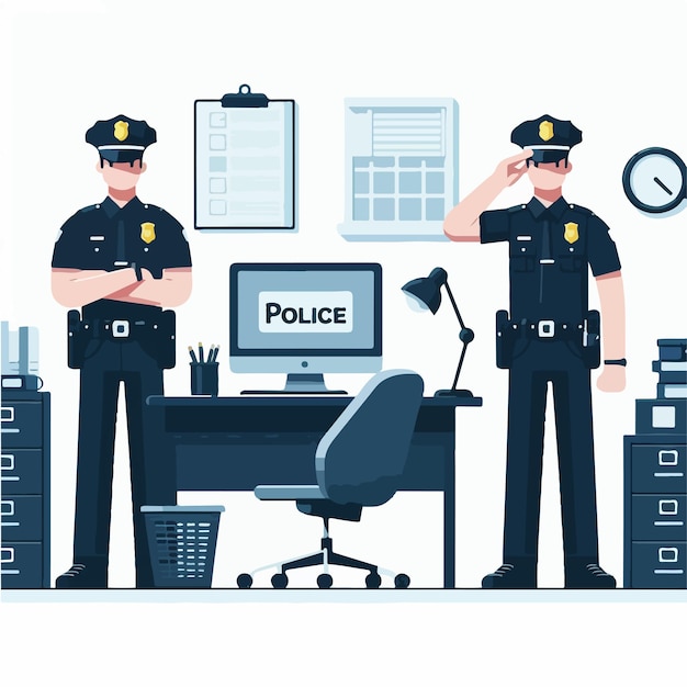 police vector image