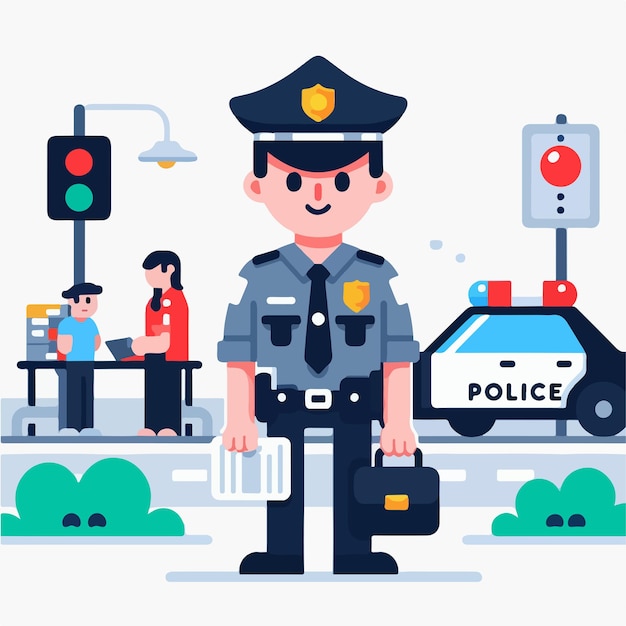 police vector image