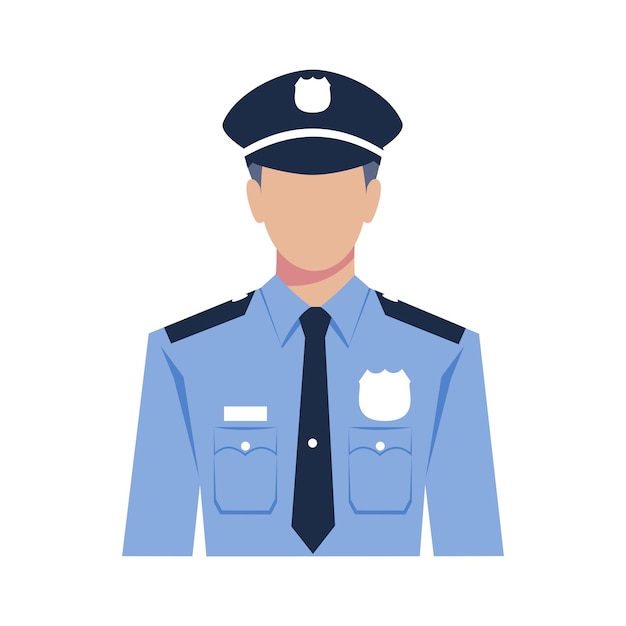 Vector policeman portrait vector illustration