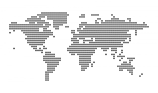 Political Dotted World Map isolated Illustration