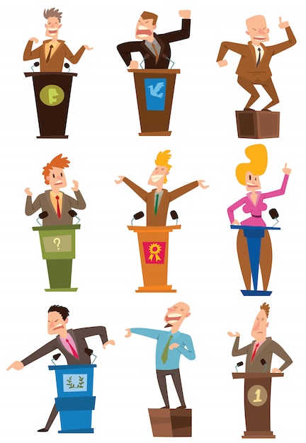 Politicians people vector set.