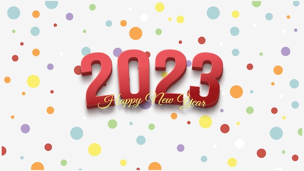 Polka dot happy new year 2023 with colorful