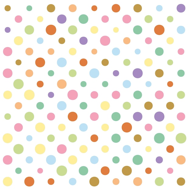 Polka dot pattern in pastel colors of different sizes