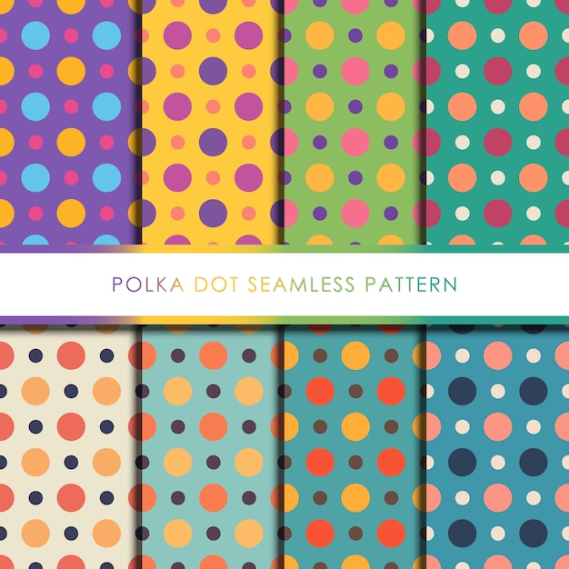 Polka dot seamless pattern set