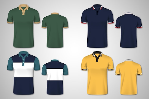 Polo shirt front and back collection