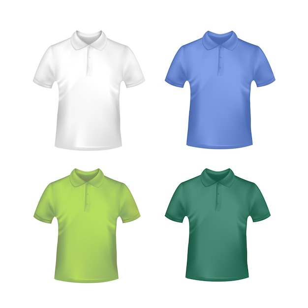 polo shirt mockup vector set collection vector illustration