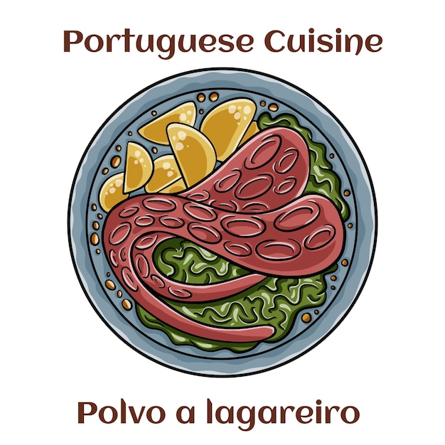 Polvo a lagareiro Traditional portuguese dish ogrilled octopus with potatoes