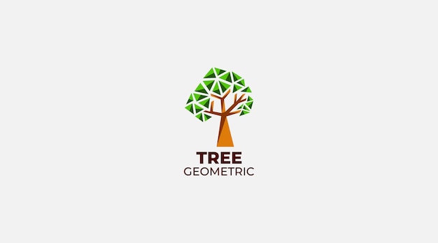 Polygon geometric tree vector icon logo design illustration