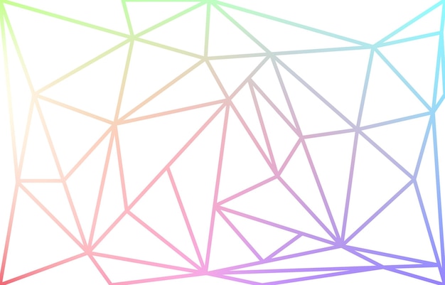 Polygon vector icon with a rainbow line