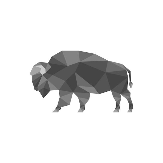 Polygonal bison bull cow logo icon vector illustration