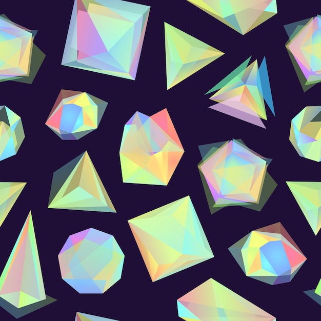 Polygonal Color Glass Transparent Shapes Background Pattern Vector