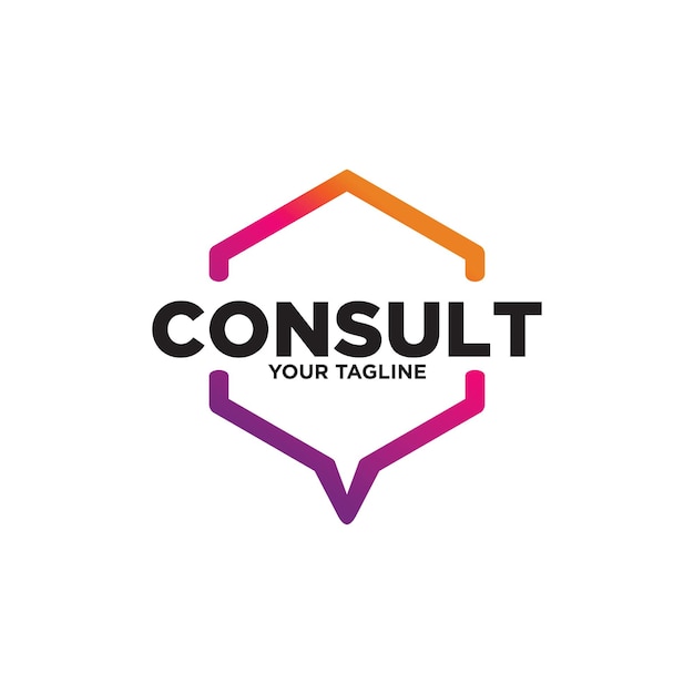 Polygonal consulting logo design, consult logo, technology icon