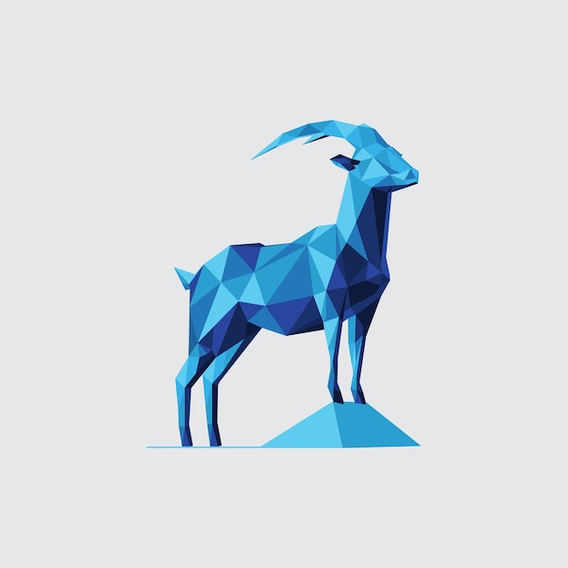 Vector polygonal goat logo