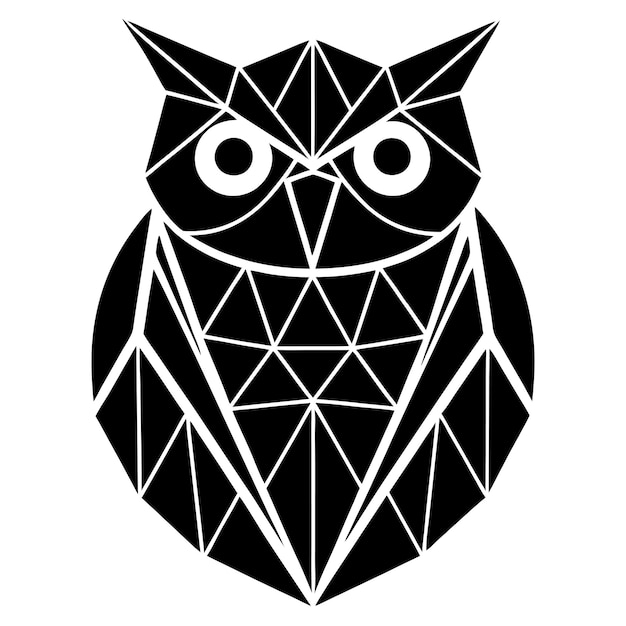 Vector polygonal owl geometric style clean typography vector illustration