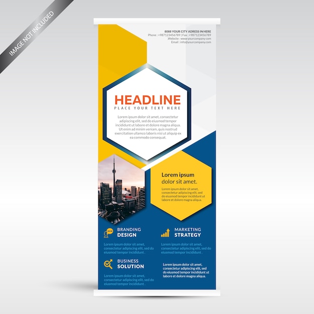 Polygonal roll up banner template