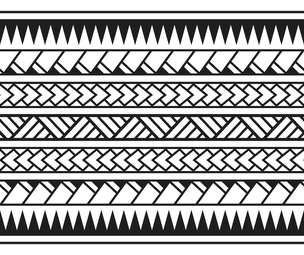 Vector polynesian maori tribal seamless pattern