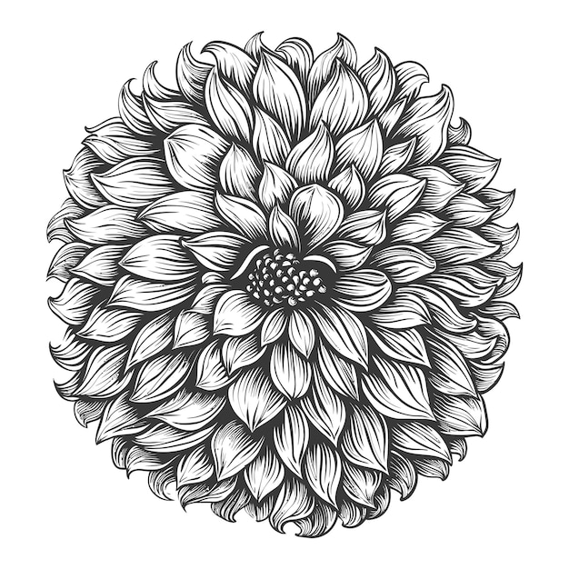 pom pom with engraving style