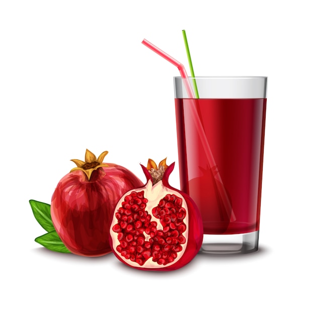 Pomegranate juice glass